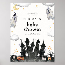 Schattige Little Boo Ghost House Baby shower Welko Poster