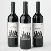 Schattige Little Boo Ghost House Baby shower Wijn Etiket (Flessen)