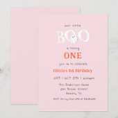 Schattige Little Boo Halloween Ghost Girl 1e verja Kaart (Voorkant / Achterkant)