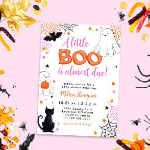 Schattige LIttle Boo Halloween Meisje Baby shower Kaart