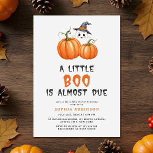 Schattige Little Boo Halloween Pumpkin Baby shower Kaart