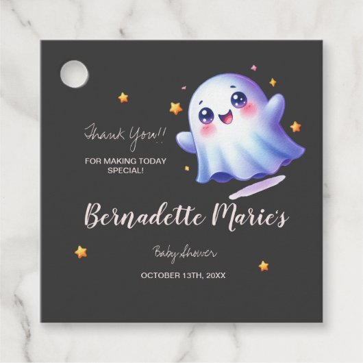 Schattige Little Boo-tiful Baby shower Bedankjes Labels (Voorkant)