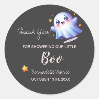 Schattige Little Boo-tiful Halloween Baby shower Ronde Sticker