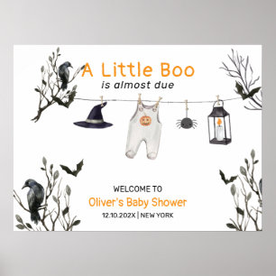 Schattige Little Boo Waslijn Baby Shower Welkom Poster