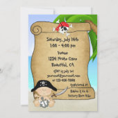 Schattige Little Buccaneer Pirate Baby shower Kaart (Achterkant)