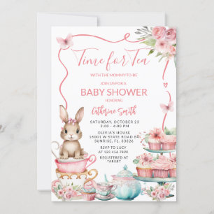 Schattige Little Bunny Rabbit Tea Party Baby showe Kaart