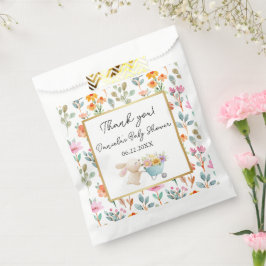 Schattige Little Bunny Wildflowers Baby shower Bedankzakje