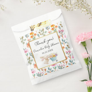 Schattige Little Bunny Wildflowers Baby shower Bedankzakje
