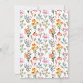 Schattige Little Bunny Wildflowers Baby shower Kaart (Achterkant)