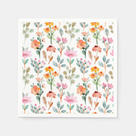 Schattige Little Bunny Wildflowers Baby shower Servet