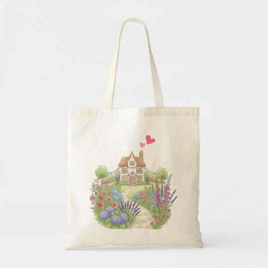 Schattige Little Country House met Hartgeschenk vo Tote Bag (Voorkant)