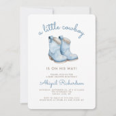 Schattige Little Cowboy Blue Boy Baby shower Kaart (Voorkant)
