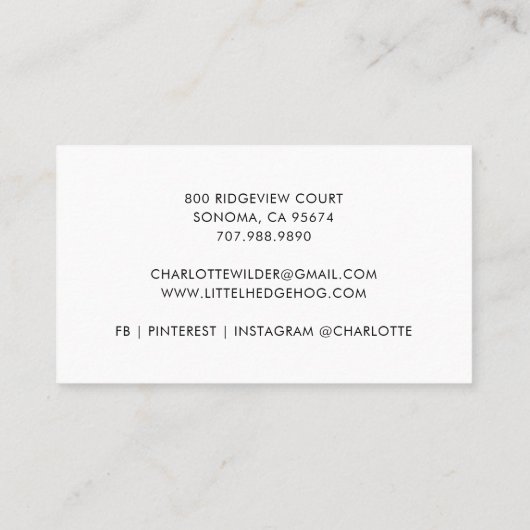 Schattige Little Dear Daycare Visitekaartje (Achterkant)