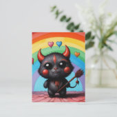 Schattige Little Devil Critter AI Art Briefkaart (Staand voorkant)