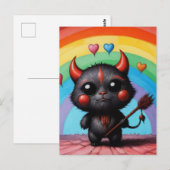 Schattige Little Devil Critter AI Art Briefkaart (Voorkant / Achterkant)