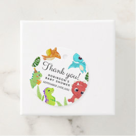 Schattige Little Dino Baby shower Bedankjes Labels