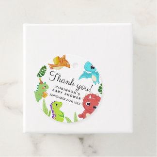 Schattige Little Dino Baby shower Bedankjes Labels
