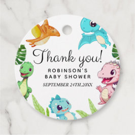 Schattige Little Dino Baby shower Bedankjes Labels