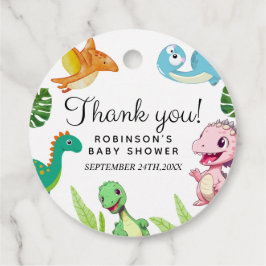 Schattige Little Dino Baby shower Bedankjes Labels