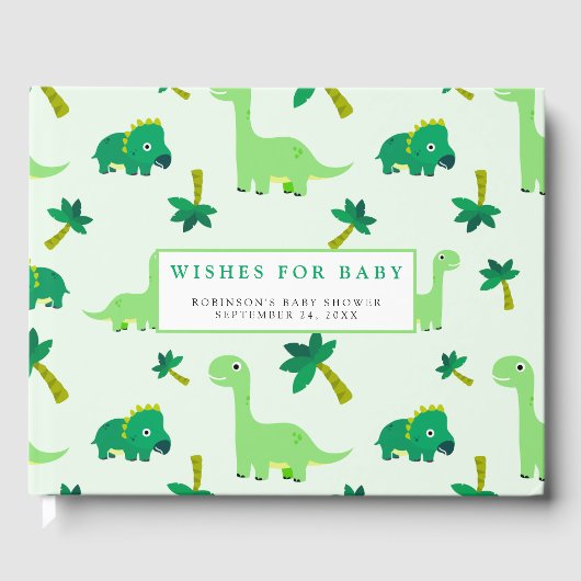 Schattige Little Dino Baby shower Gastenboek (Voorkant)