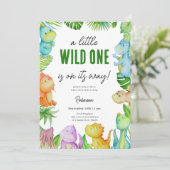 Schattige Little Dino Baby shower Kaart (Staand voorkant)