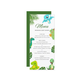 Schattige Little Dino Baby shower Menu