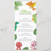 Schattige Little Dino Baby shower Menu (Voorkant)