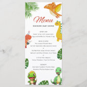 Schattige Little Dino Baby shower Menu (Voorkant)