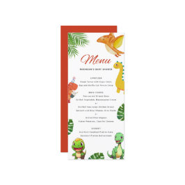 Schattige Little Dino Baby shower Menu