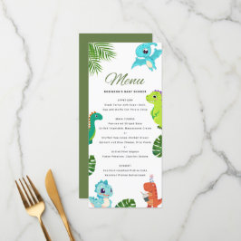Schattige Little Dino Baby shower Menu
