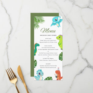 Schattige Little Dino Baby shower Menu
