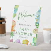 Schattige Little Dino Baby shower Reclamebord Met Voetstuk (Insitu)