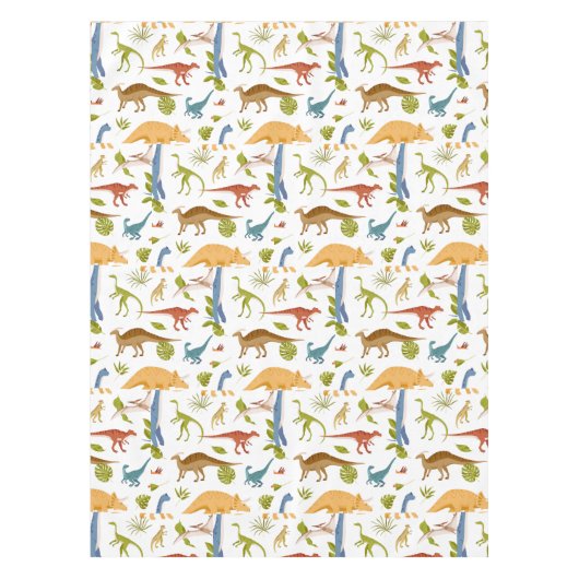 Schattige Little Dino Baby shower Tafelkleed (Voorkant)