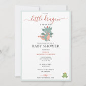 Schattige Little Dragon On The Way Boy Baby shower Kaart (Voorkant)