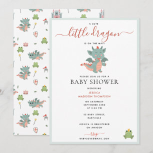 Schattige Little Dragon On The Way Boy Baby shower Kaart