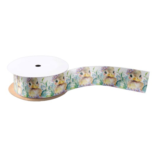 Schattige Little Duckie Ribbon Satijnen Lint (Spoel)