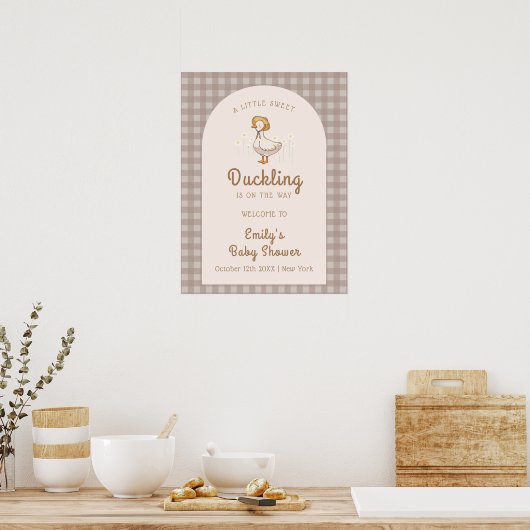 Schattige Little Duckling Farmhouse Baby shower We Poster (Keuken)