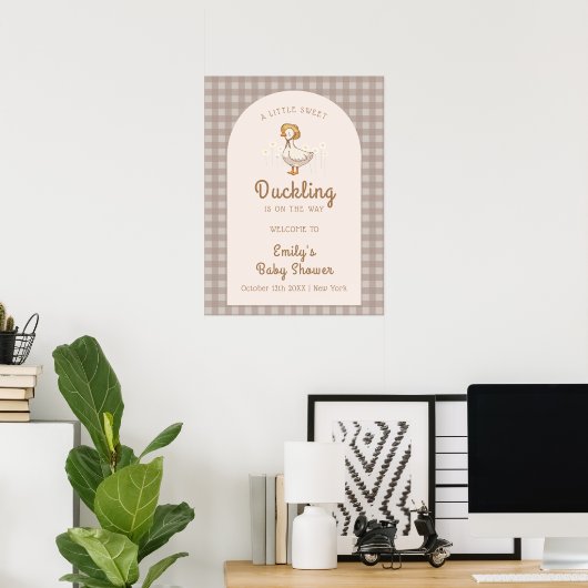 Schattige Little Duckling Farmhouse Baby shower We Poster (Thuiskantoor)