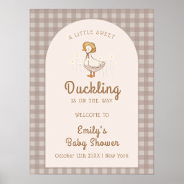 Schattige Little Duckling Farmhouse Baby shower We Poster