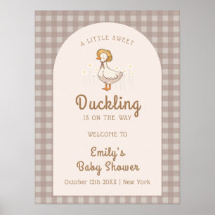 Schattige Little Duckling Farmhouse Baby shower We Poster