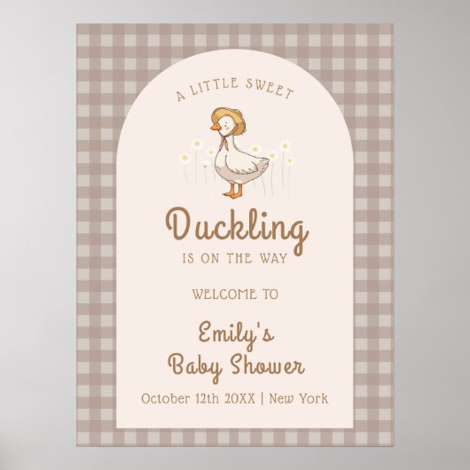 Schattige Little Duckling Farmhouse Baby shower We Poster (Voorkant)