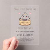 Schattige Little Dumpling Hearts Baby shower Acryl Uitnodigingen (Insitu (Draagbaar))