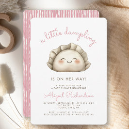 Schattige Little Dumpling Pink Girl Baby shower Kaart