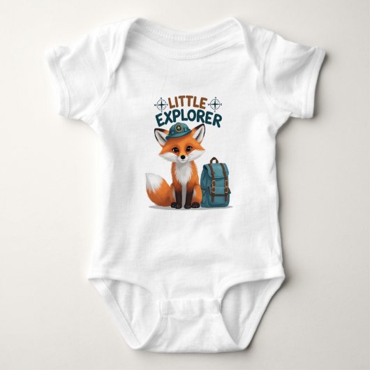 Schattige Little Explorer Baby Outfit Fox Adventur Romper (Voorkant)