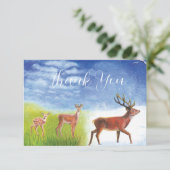 Schattige Little Fawn groeit op tot Red Deer Illus Bedankkaart (Staand voorkant)