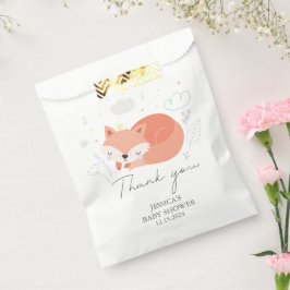 Schattige Little Fox Baby shower Bedankzakje