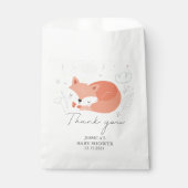 Schattige Little Fox Baby shower Bedankzakje (Voorkant)