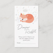 Schattige Little Fox Baby shower Luier Raffle Informatiekaartje (Voorkant)