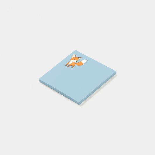 Schattige Little Fox Blue Post-it® Notes (Schuin)