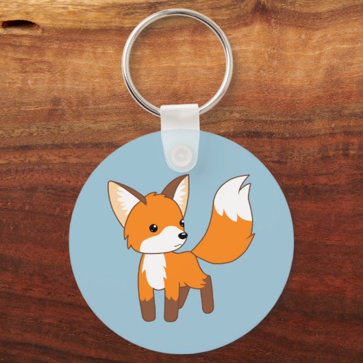 Schattige Little Fox Blue Sleutelhanger (Achterkant)